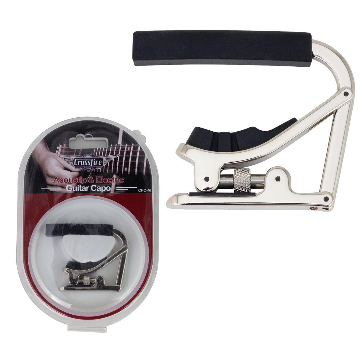 Crossfire Multi-Function Acoustic and Electric Guitar Capo (Chrome)