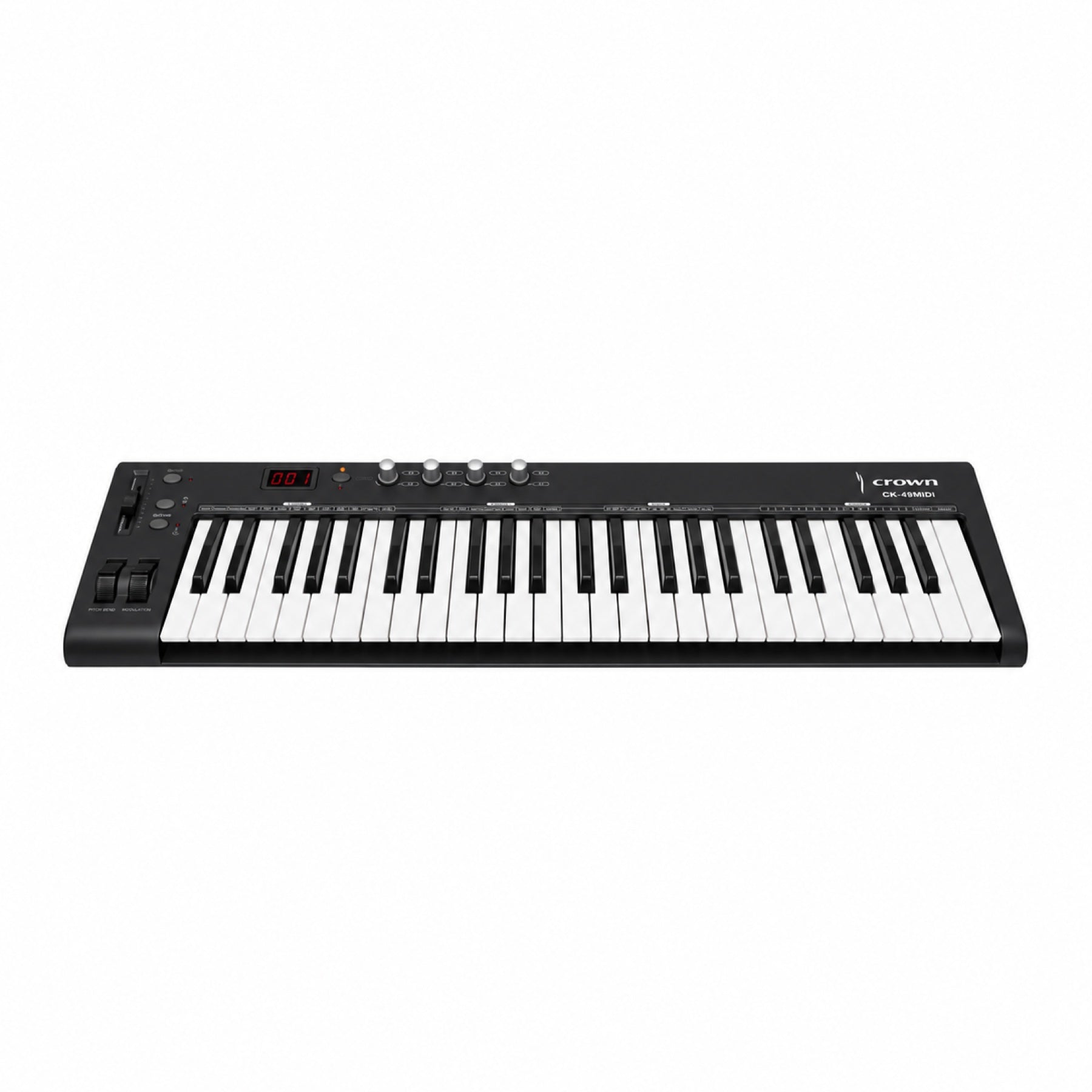 Crown CK-49 MIDI USB 49-Key Electronic Portable Keyboard Controller (Black)