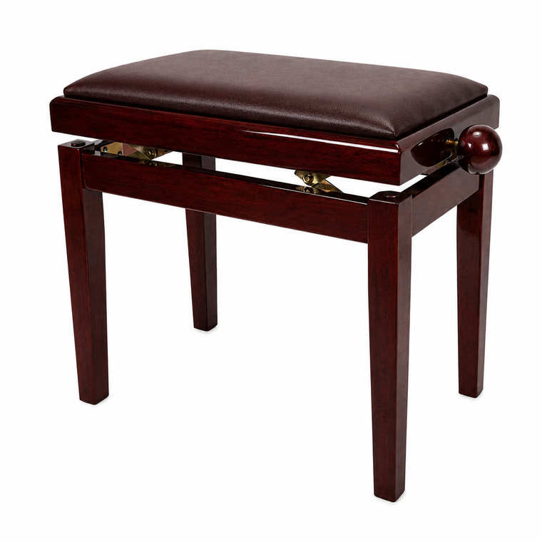 Crown Timber Trim Height Adjustable Piano Stool (Mahogany)
