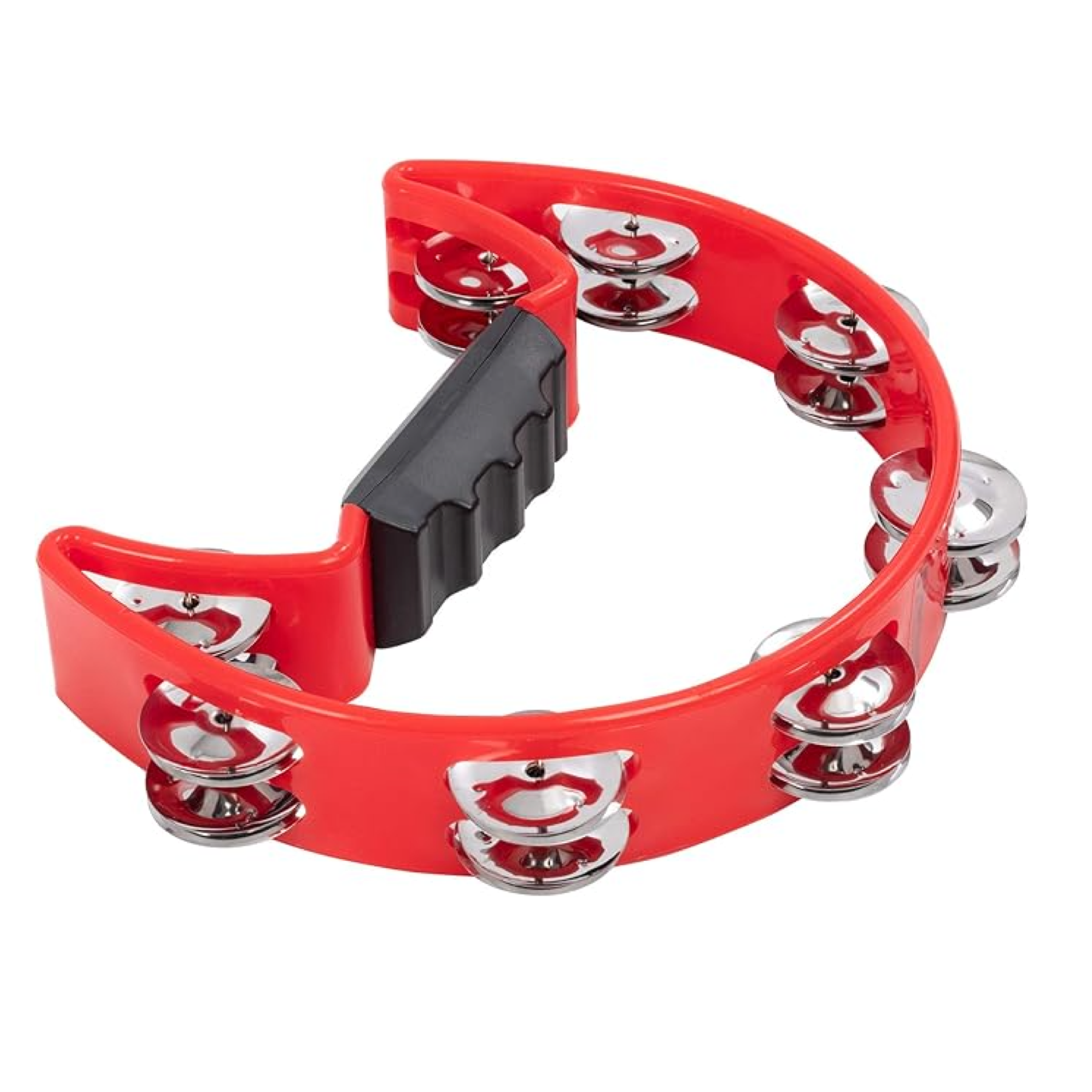 Drumfire Half Moon ABS Tambourine Single Row Jingles (Red)