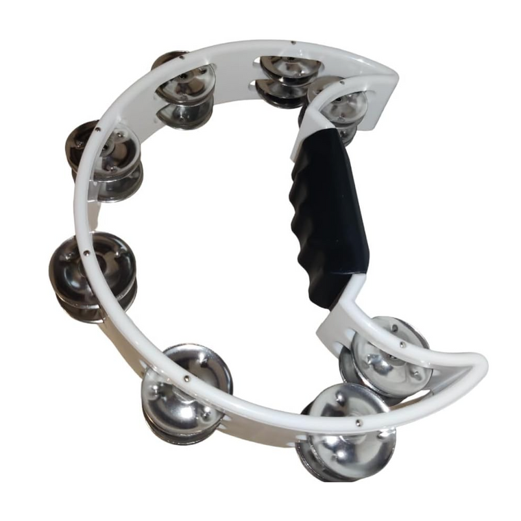 Drumfire Half Moon ABS Tambourine Single Row Jingles (White)