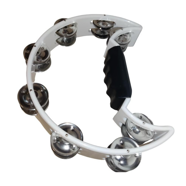 Drumfire Half Moon ABS Tambourine Single Row Jingles (White)