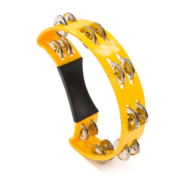 Drumfire Half Moon ABS Tambourine Single Row Jingles (Yellow)