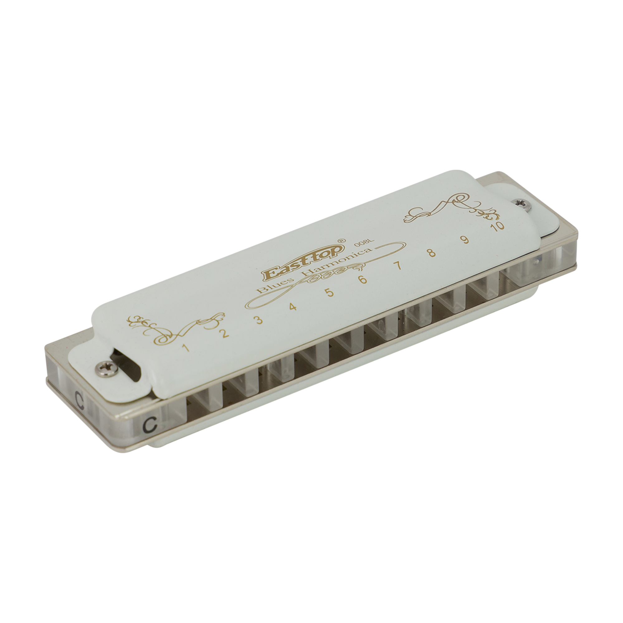 East Top 10 Hole Professional Blues Harmonica D