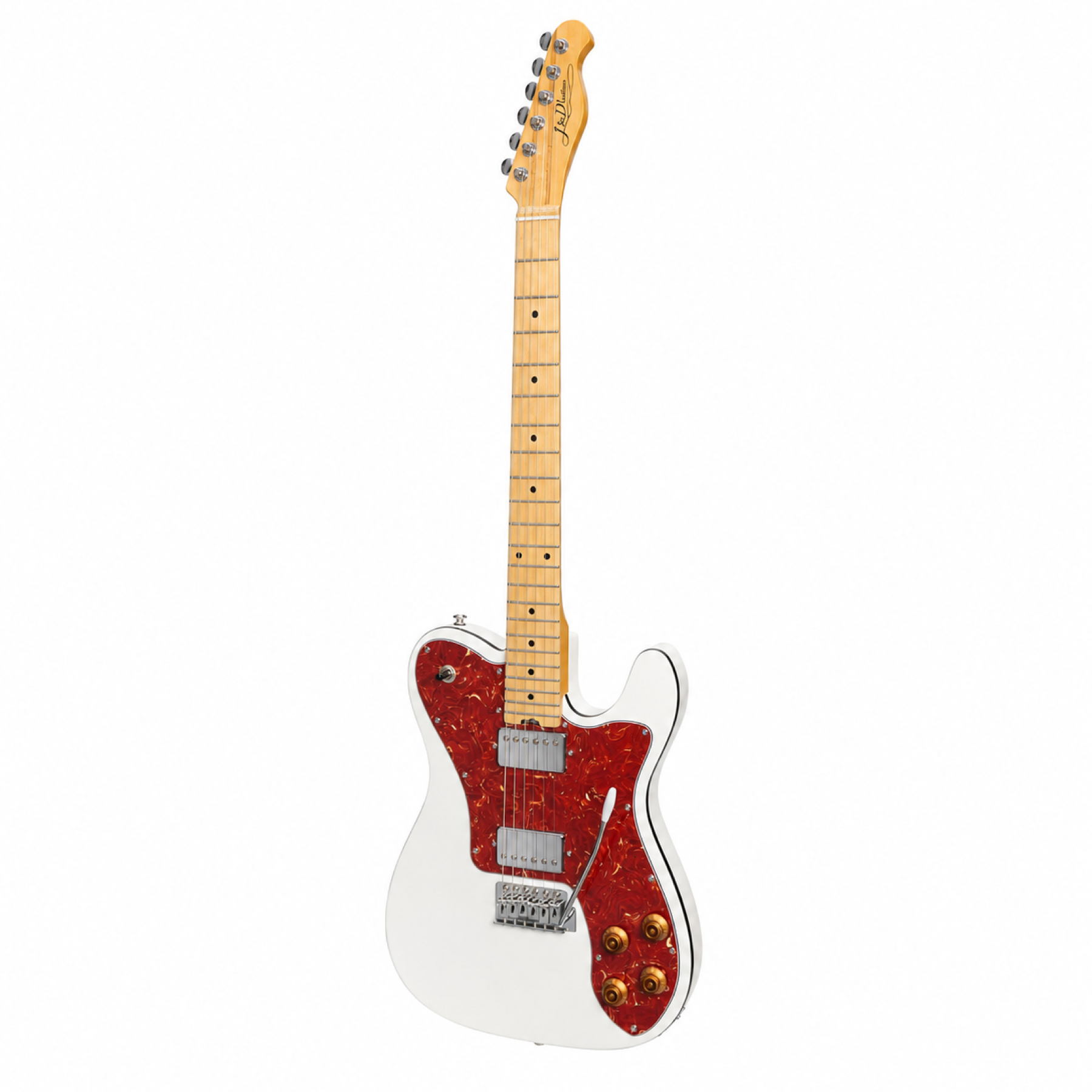 J&D Luthiers Deluxe TE-Style Electric Guitar (White)