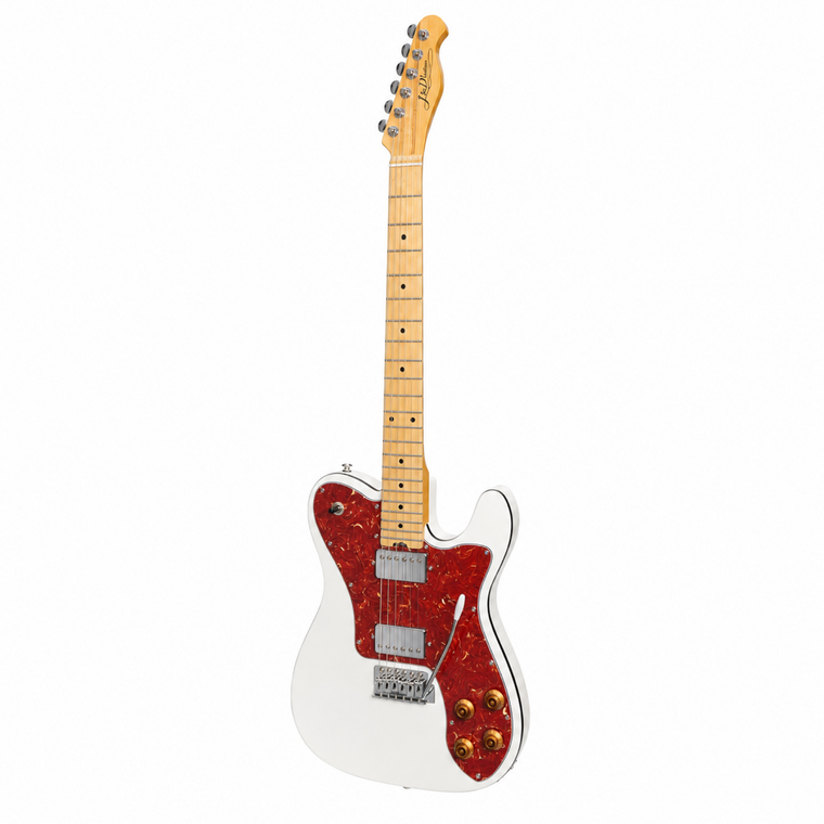 J&D Luthiers Deluxe TE-Style Electric Guitar (White)