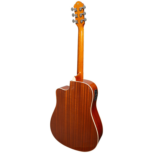 Martinez '41 Series' Dreadnought Acoustic Guitar. Cut-away Gloss Finish (Gloss Tobacco Burst)