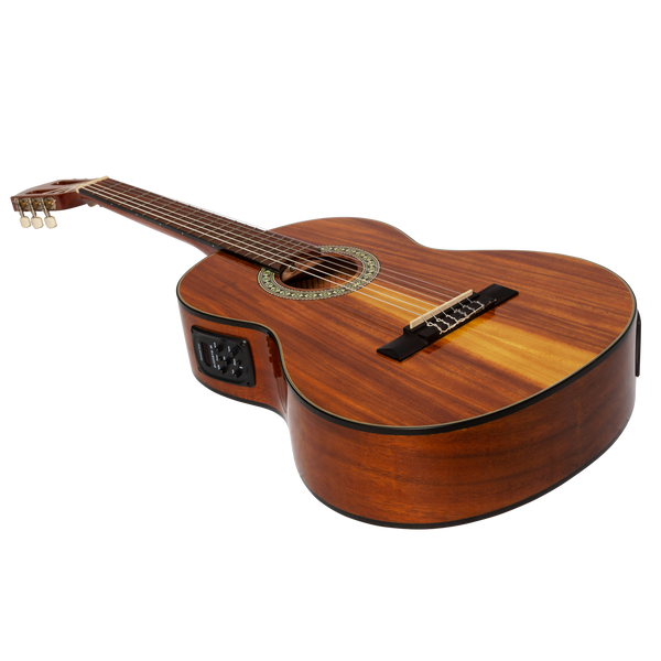 Martinez '51 Series' 3/4 Size Electric Classical Guitar with Tuner Koa (Gloss)
