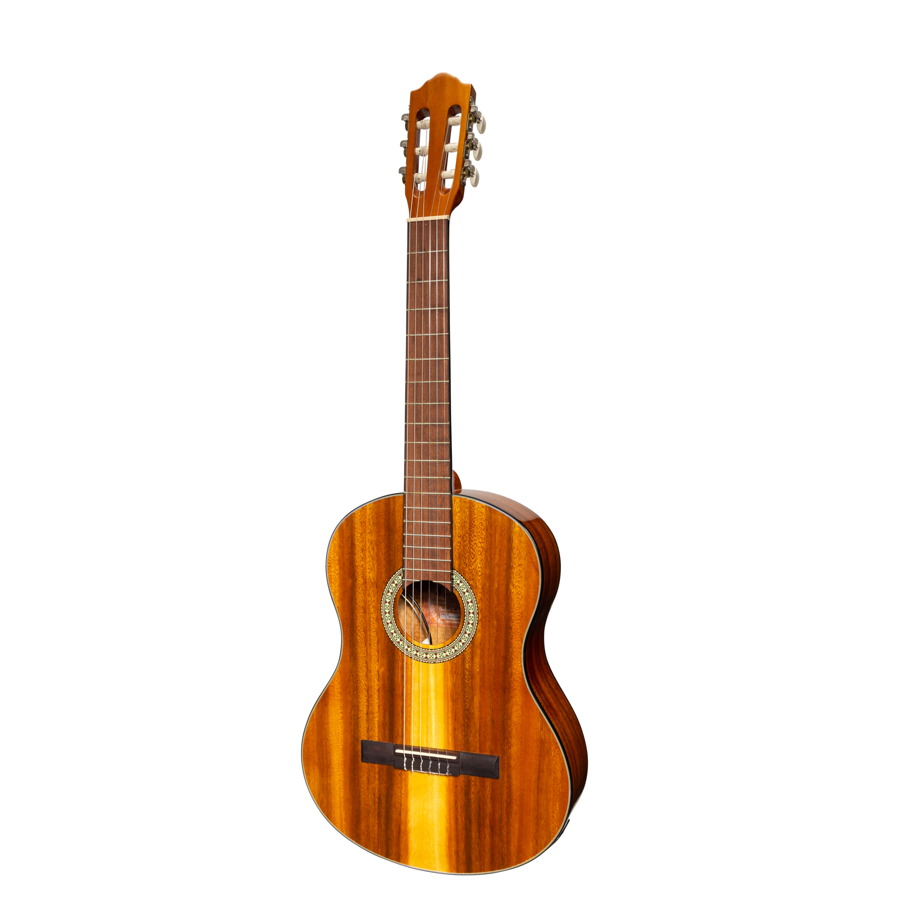 Martinez '51 Series' 4/4 Size Electric Classical Guitar with Tuner Koa (Gloss)