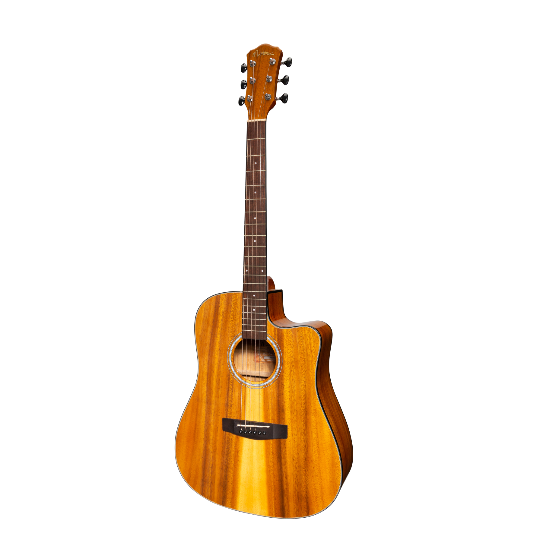 Martinez '51 Series' Acoustic-Electric Dreadnought Cutaway Guitar Koa (Gloss)