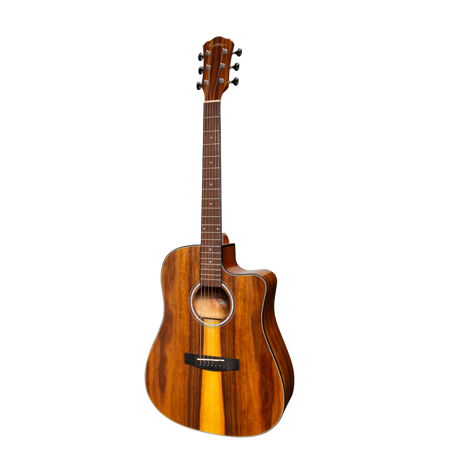 Martinez '51 Series' Acoustic-Electric Dreadnought Cutaway Guitar Teakwood (Gloss)