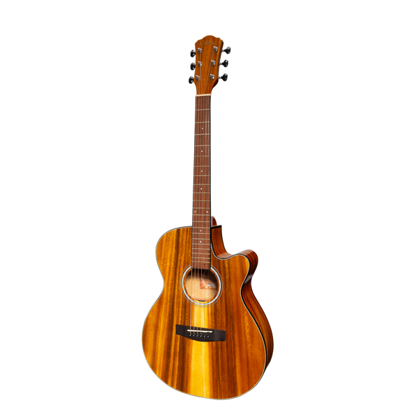 Martinez '51 Series' Folk Size Cutaway Acoustic-Electric Guitar Koa (Gloss)