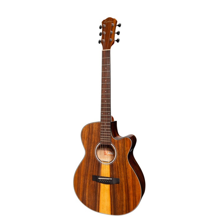 Martinez '51 Series' Folk Size Cutaway Acoustic-Electric Guitar Teakwood (Gloss)