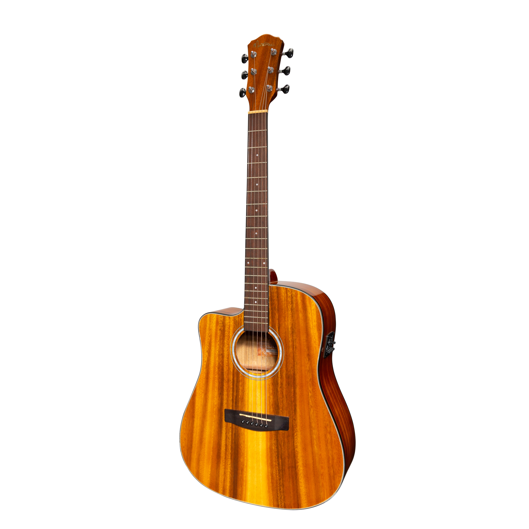 Martinez '51 Series' Left Handed Acoustic-Electric Dreadnought Cutaway Guitar Koa (Gloss)