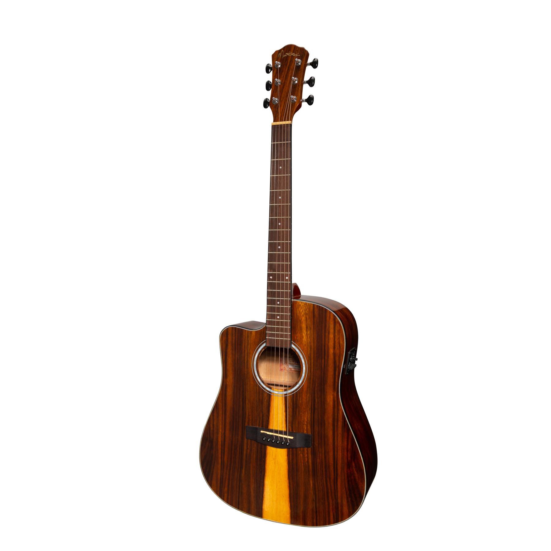 Martinez '51 Series' Left Handed Acoustic-Electric Dreadnought Cutaway Guitar Teakwood (Gloss)
