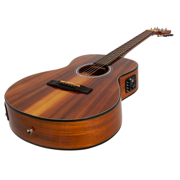 Martinez '51 Series' Left Handed Acoustic-Electric Short Scale Guitar Koa (Gloss)