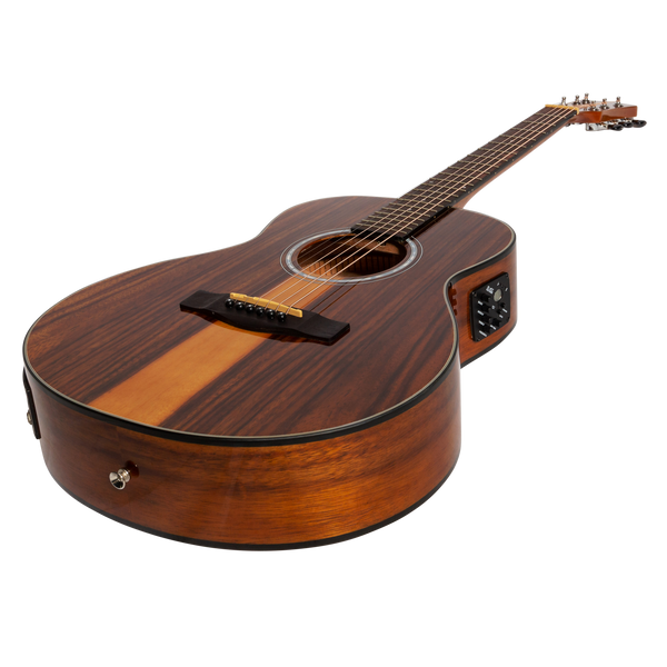 Martinez '51 Series' Left Handed Acoustic-Electric Short Scale Guitar Teakwood (Gloss)