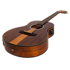 Martinez '51 Series' Left Handed Acoustic-Electric Short Scale Guitar Teakwood (Gloss)