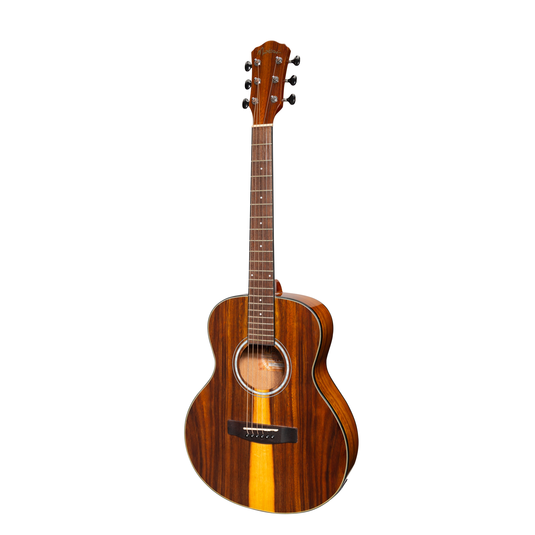 Martinez '51 Series' Left Handed Acoustic-Electric Short Scale Guitar Teakwood (Gloss)