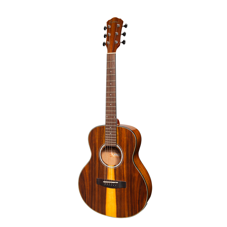 Martinez '51 Series' Left Handed Acoustic-Electric Short Scale Guitar Teakwood (Gloss)