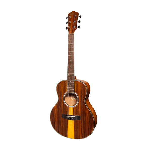Martinez '51 Series' Left Handed Acoustic-Electric Short Scale Guitar Teakwood (Gloss)