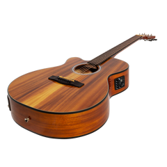 Martinez '51 Series' Left Handed Folk Cutaway Acoustic-Electric Guitar Koa (Gloss)