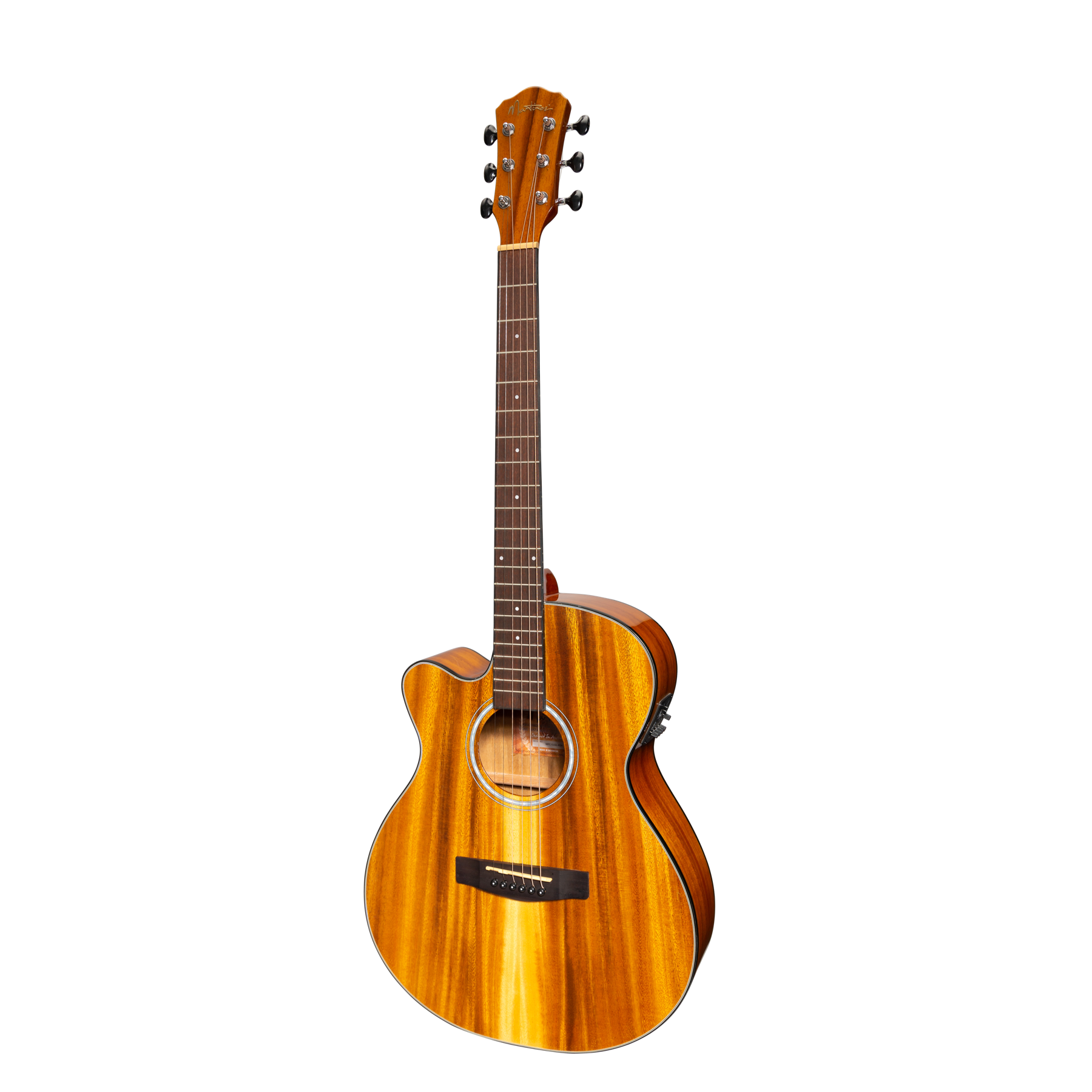 Martinez '51 Series' Left Handed Folk Cutaway Acoustic-Electric Guitar Koa (Gloss)