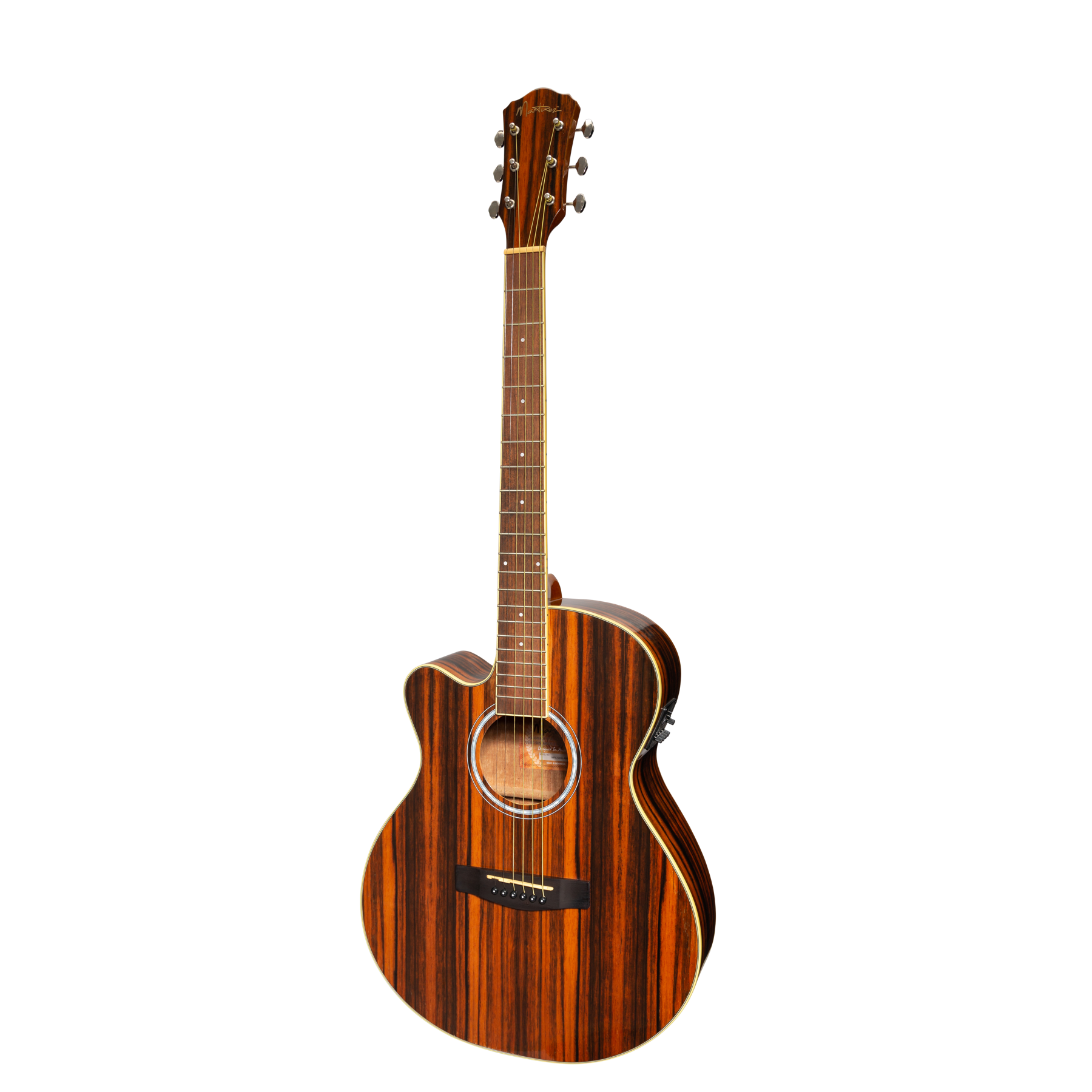Martinez '51 Series' Left Handed Folk Size Cutaway Acoustic-Electric Guitar Amara (Gloss)