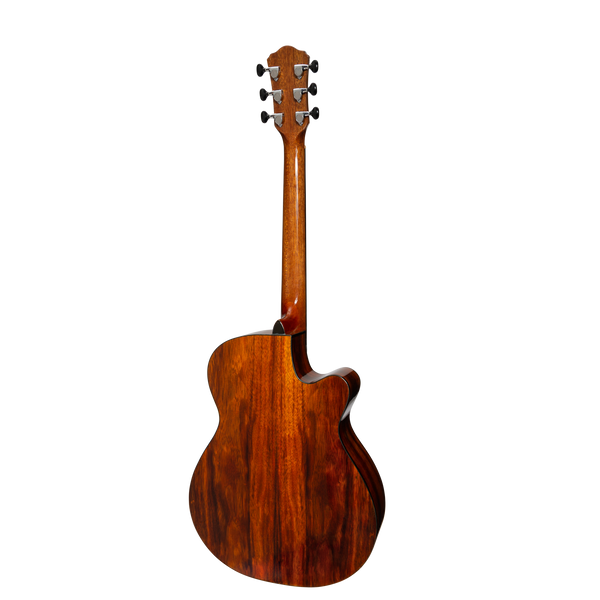 Martinez '51 Series' Left Handed Folk Size Cutaway Acoustic-Electric Guitar Teakwood (Gloss)