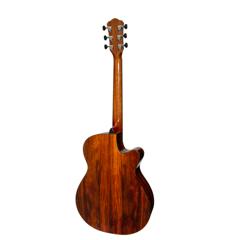 Martinez '51 Series' Left Handed Folk Size Cutaway Acoustic-Electric Guitar Teakwood (Gloss)