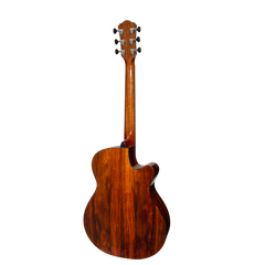 Martinez '51 Series' Left Handed Folk Size Cutaway Acoustic-Electric Guitar Teakwood (Gloss)