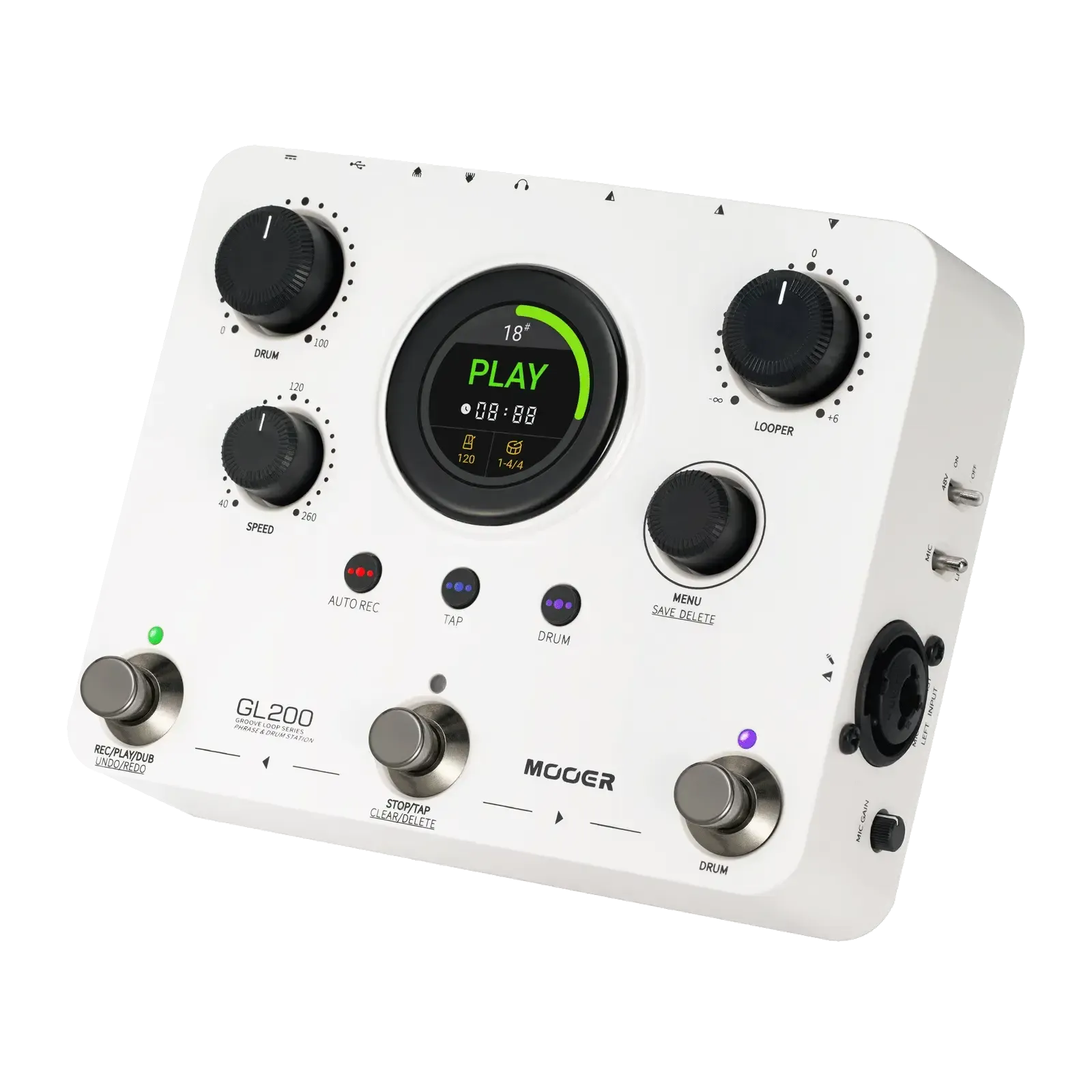 Mooer GL200 Groove Loop Phrase and Drum Station Pedal