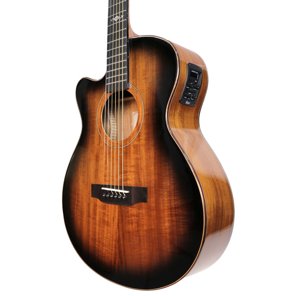 Ranch 'Series 49' Left Handed Folk Cutaway Acoustic-Electric Guitar (Blackburst Gloss)