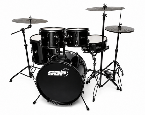 Sonic Drive 5-Piece Performer Series Drum Kit with Silent Cymbals (Black)