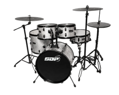 Sonic Drive 5-Piece Performer Series Drum Kit with Silent Cymbals (Silver Sparkle)