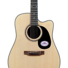 Saga '600 Series' Spruce Top Dreadnought Acoustic-Electric Cutaway Guitar (Natural)