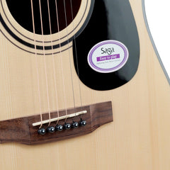 Saga '600 Series' Spruce Top Dreadnought Acoustic-Electric Cutaway Guitar (Natural)