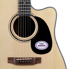 Saga '600 Series' Spruce Top Dreadnought Acoustic-Electric Cutaway Guitar (Natural)