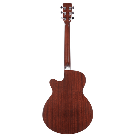 Saga '700 PRO Series' Solid Spruce Folk Acoustic-Electric Cutaway Guitar (Natural)
