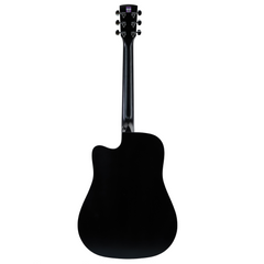Saga '700 Series' Engelmann Spruce Dreadnought Acoustic-Electric Cutaway Guitar (Black)