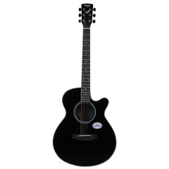 Saga '600 Series' Spruce Top Folk Acoustic-Electric Cutaway Guitar (Black)
