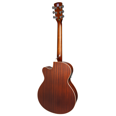 Saga '700 Series' Solid Spruce Top Acoustic-Electric Small-Body Cutaway Guitar (Retro)