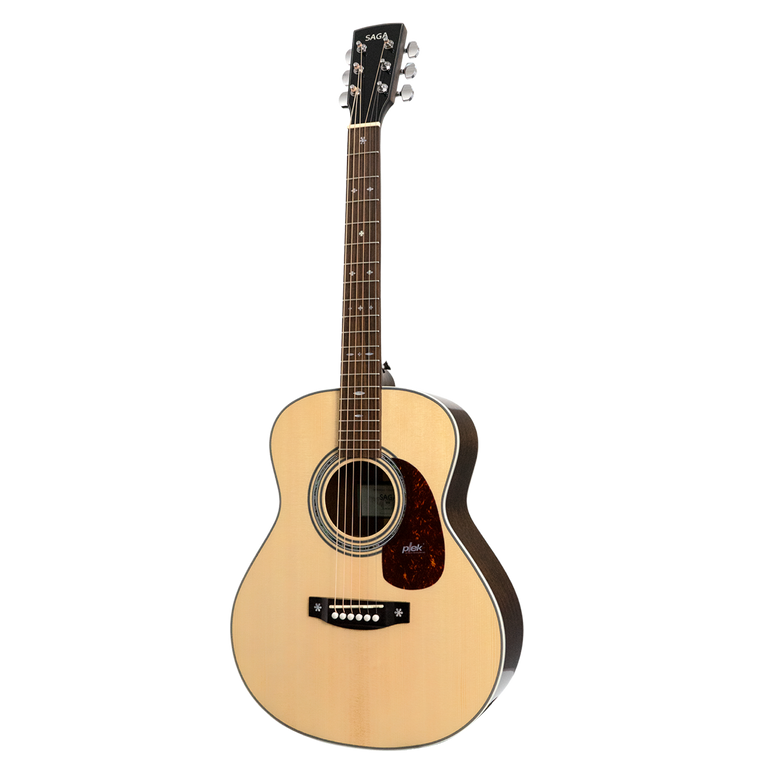 Saga A1 Mini All Solid Acoustic Guitar (Natural)