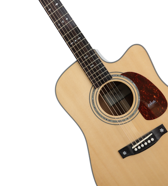 Saga A1DCE All Solid Spruce Sapele Acoustic-Electric Guitar (Natural)