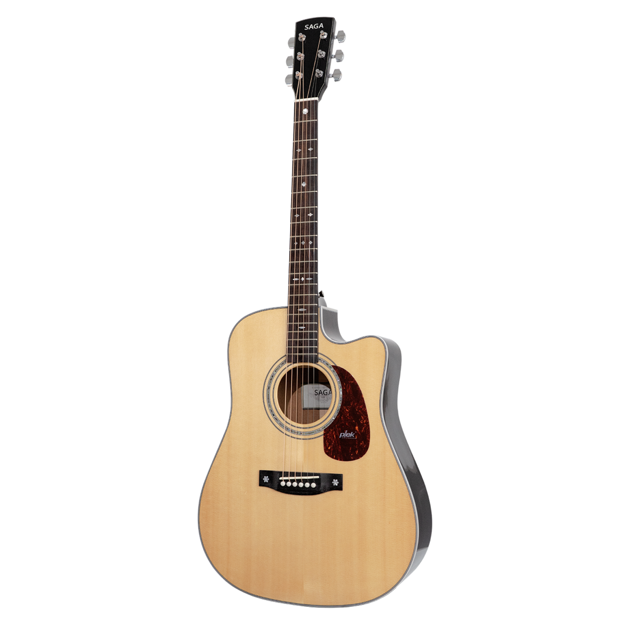 Saga A1DCE All Solid Spruce Sapele Acoustic-Electric Guitar (Natural)