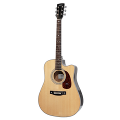 Saga A1DCE All Solid Spruce Sapele Acoustic-Electric Guitar (Natural)