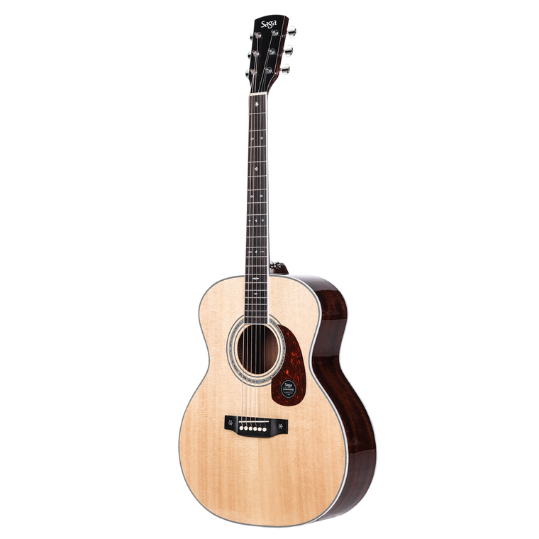 Saga A1G All Solid Spruce Sapele Acoustic-Electric Guitar (Natural)