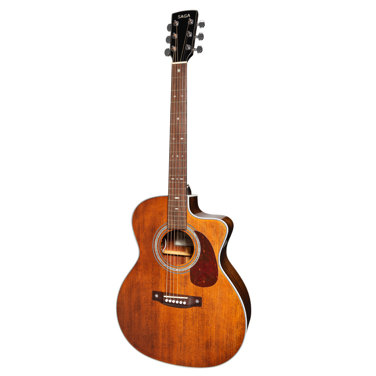 Saga A1G PRO All Solid Spruce Sapele Acoustic-Electric Guitar (Retro)