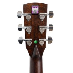 Saga A1DCE All Solid Spruce Sapele Acoustic-Electric Guitar (Natural)