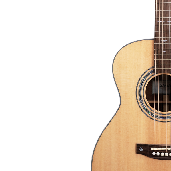 Saga A1GCE All Solid Spruce Sapele Acoustic-Electric Guitar (Natural)